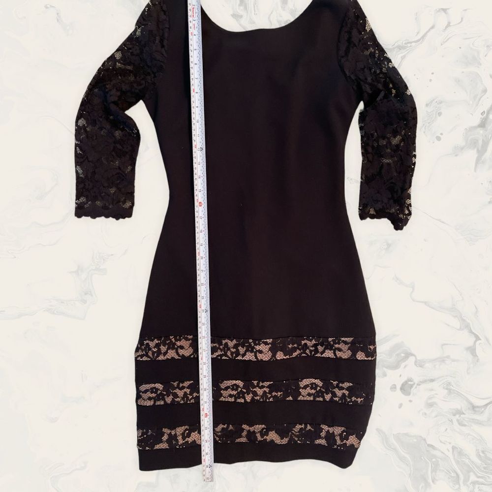 Guess by Marciano Black Lace Sleeve Mini Dress - Picture 2 of 5